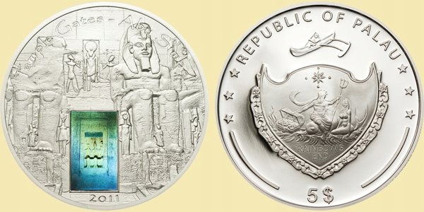 PALAU 5$ 2011r ABU SIMBEL Ag