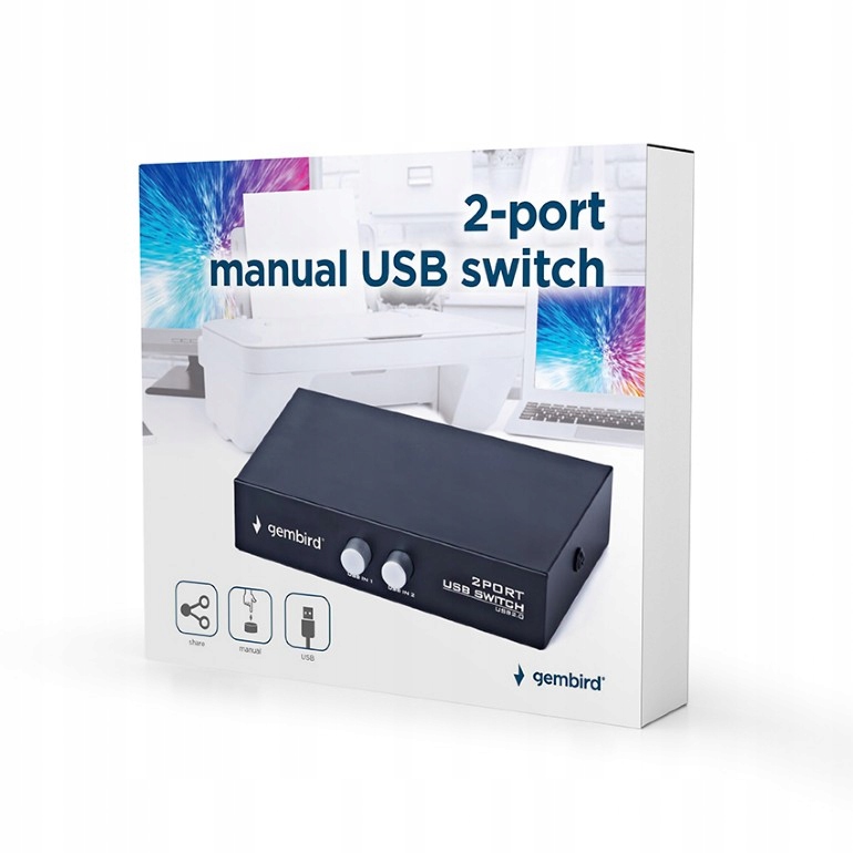 Купить Gembird USB Switch 2/1 USB-переключатель принтера: отзывы, фото, характеристики в интерне-магазине Aredi.ru