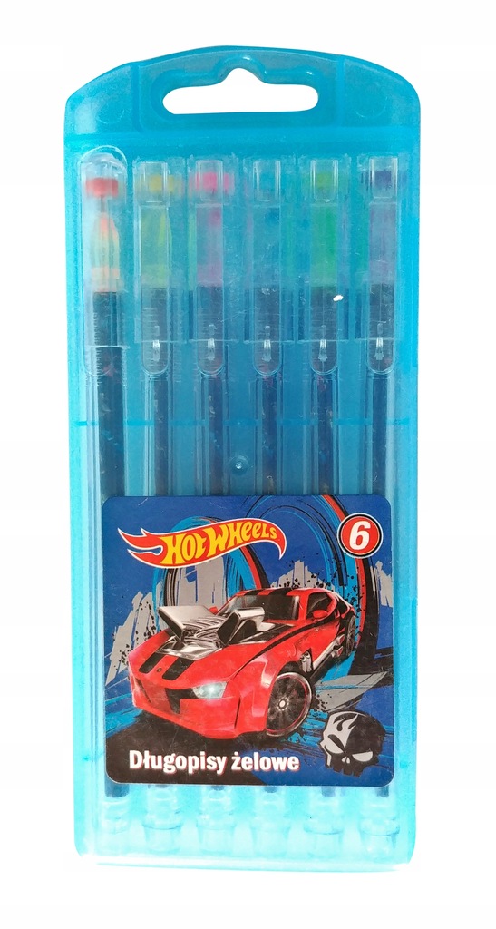 Długopisy żelowe w pudełku HOT WHEELS 6 szt