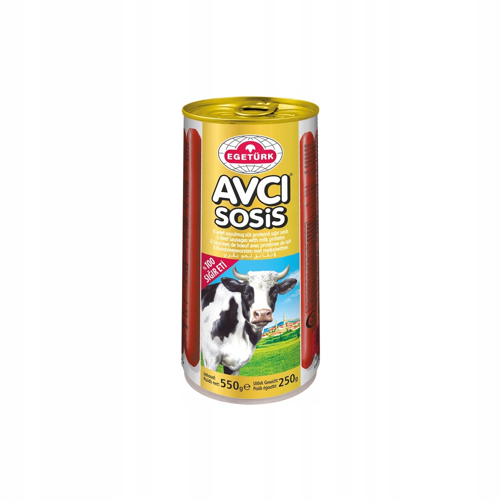 KIEŁBASKI WOŁOWE AVCI 100% HALAL (6 SZT) 550 G EGETURK