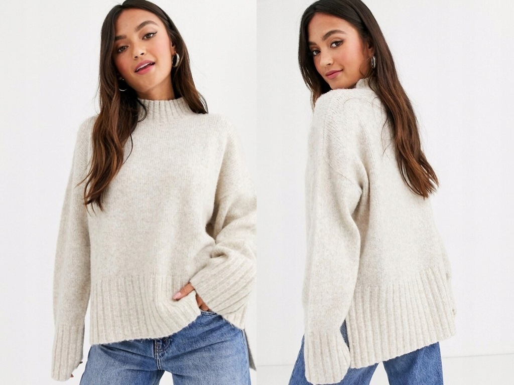 New Look Sweter Beżowy Oversized M/40