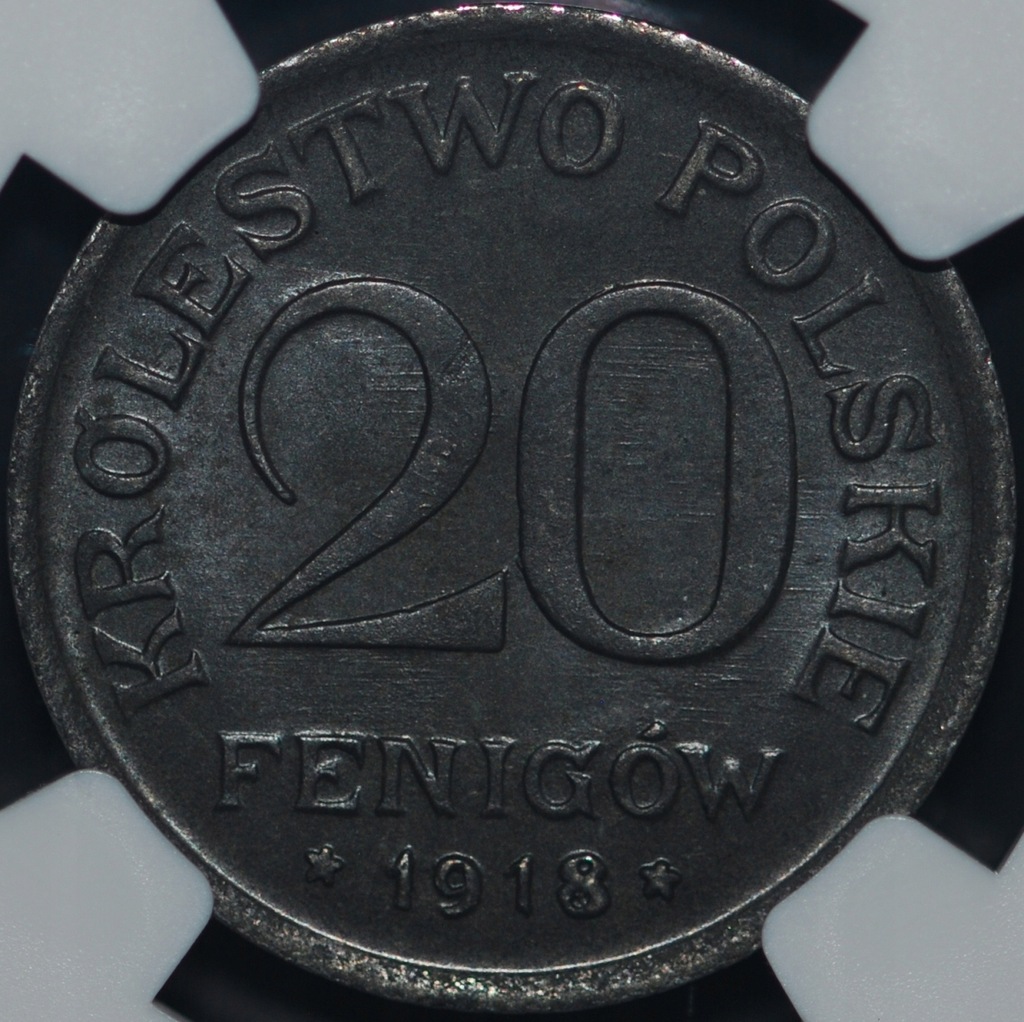 20 Fenigów 1918 Królestwo Polskie - MS 64 - NGC - MENNICZE