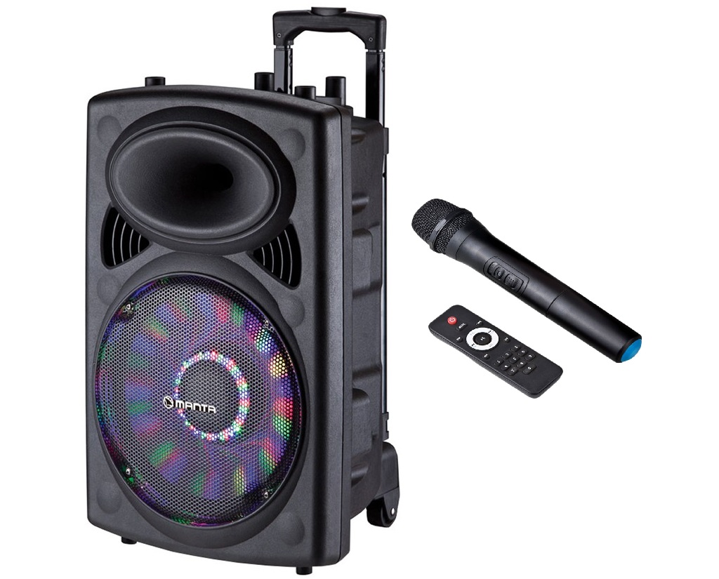 GŁOŚNIK PRZENOŚNY KARAOKE SPK5004 +MIKROFON +PILOT 7373758482