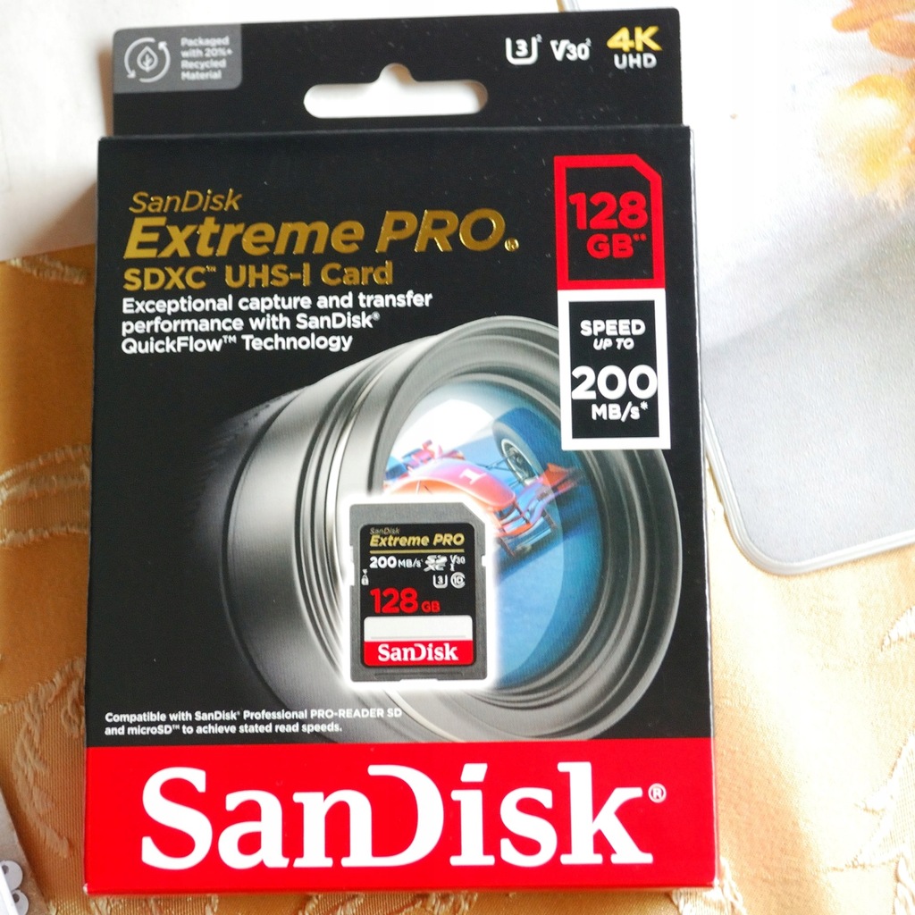 Karta pamięci SANDISK Extreme PRO SDXC 128GB 200MB/s NOWA !
