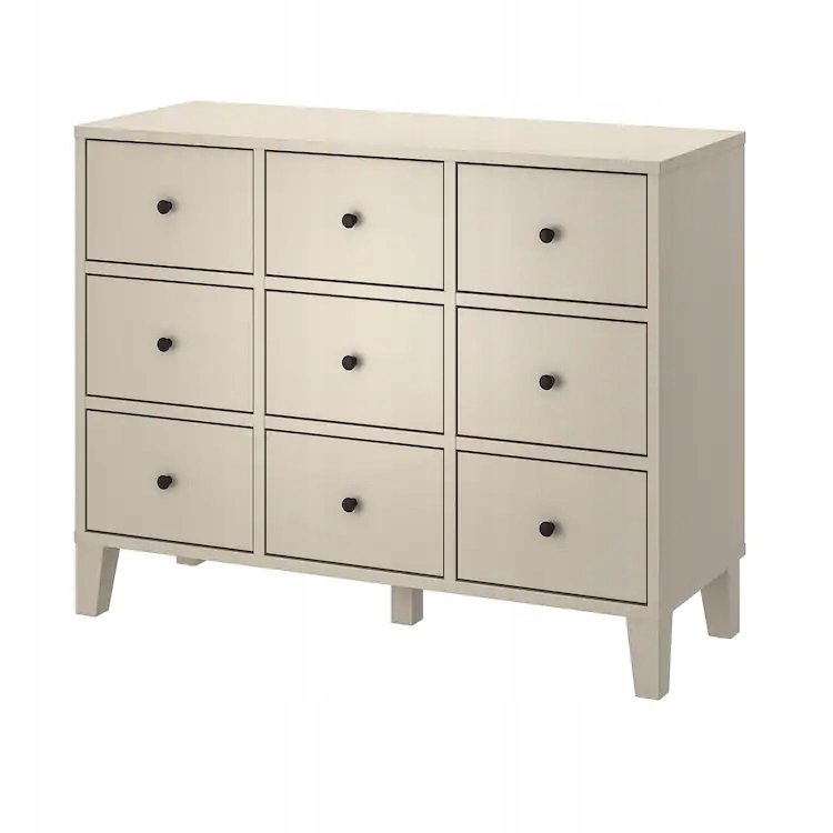 IKEA BRYGGJA komoda 9 szuflad 118x92 cm BEŻOWY