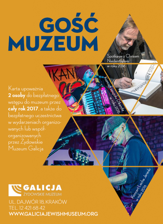 Karta wstępu do Żydowskiego Muzeum Galicja