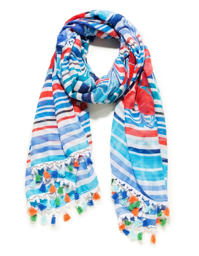 DESIGUAL FOULARD STRIPED STORIES chusta kolorowa