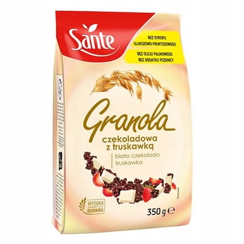 SANTE GRANOLA Z BIAŁĄ CZEKOLADĄ I TRUSKAWKAMI 350g