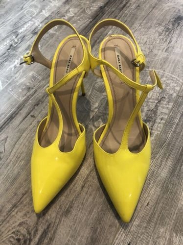 Buty Zara 40 szpilki żółte