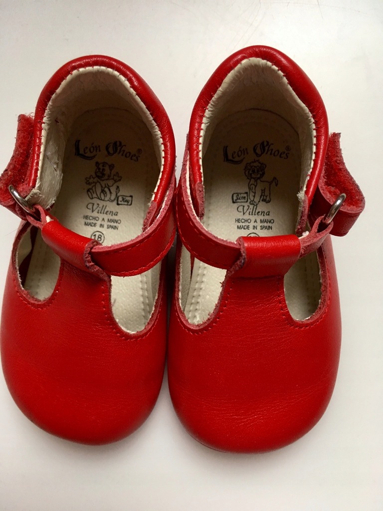 Buciki niechodki 100% skóra Leon Shoes czerwone