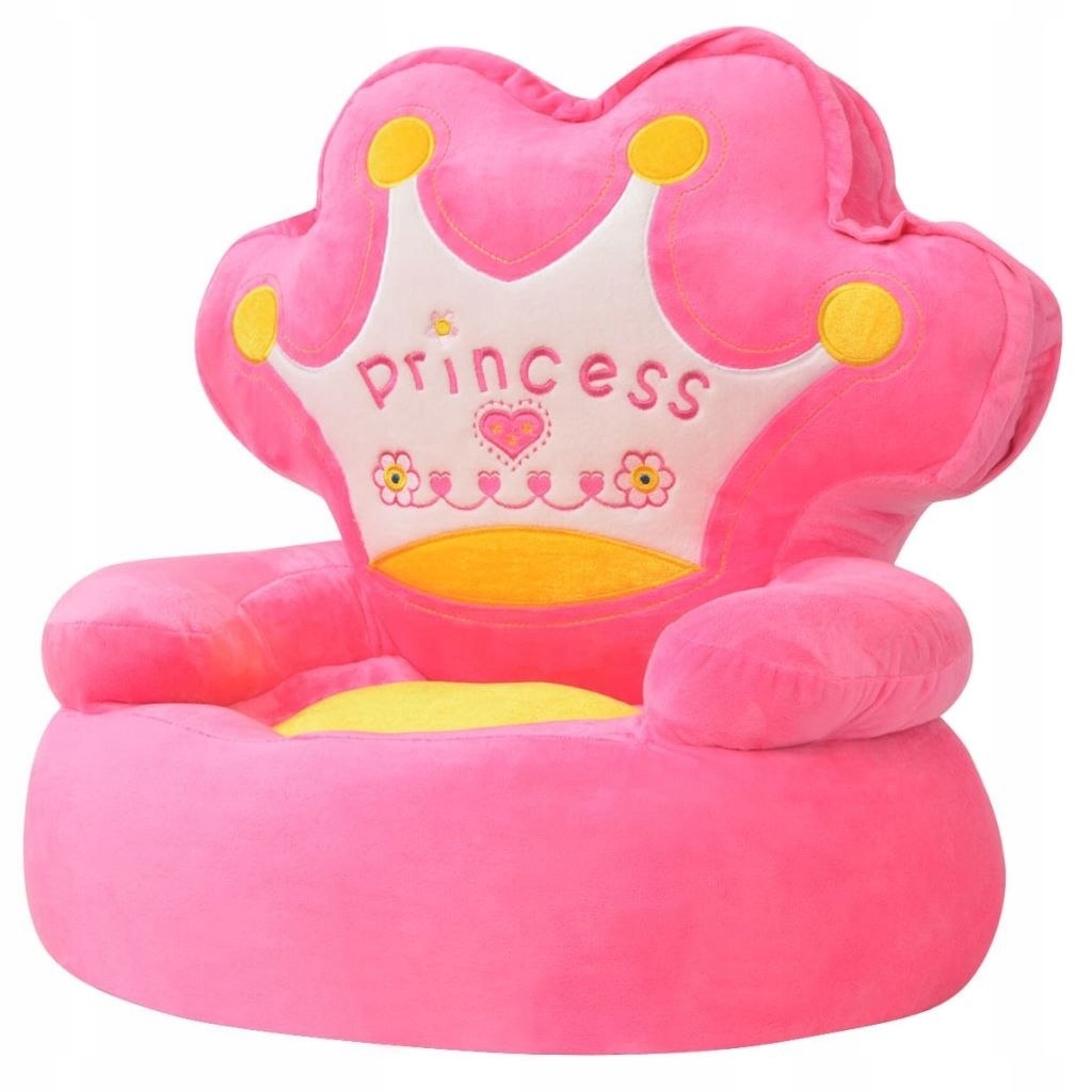 Fotel dla dzieci PRINCESS pluszowy różowy VidaXL