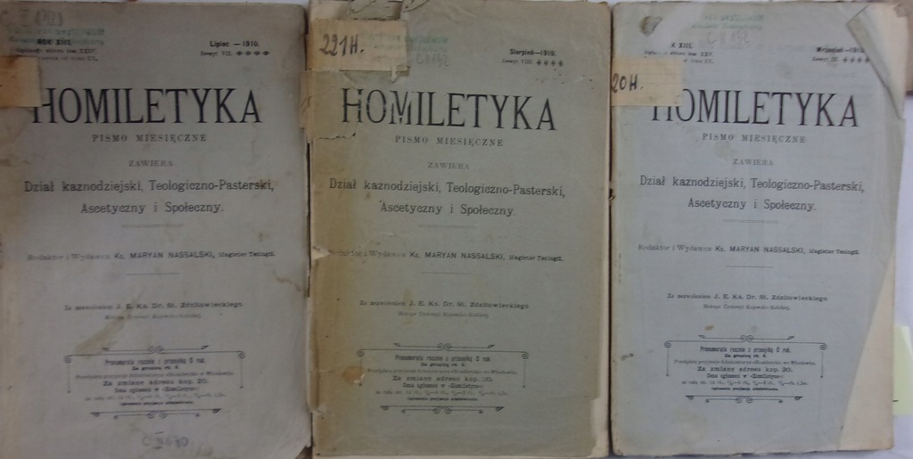 Homiletyka pismo miesięczne 3 zeszyty 1910 r.