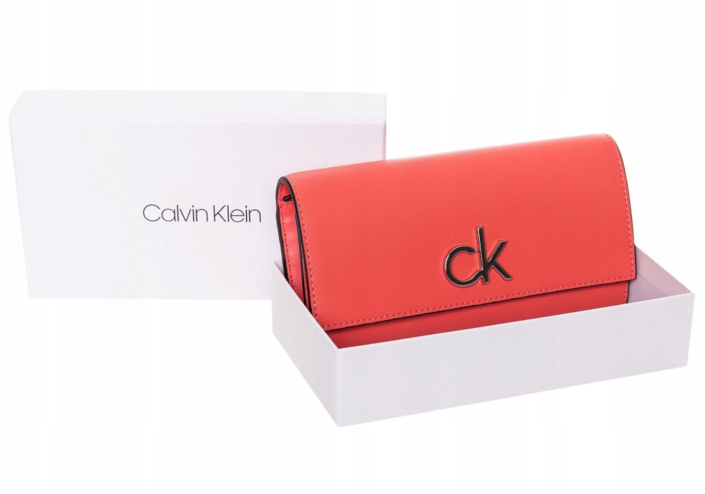 CALVIN KLEIN PORTFEL DAMSKI RE-LOCK LG KORALOWY