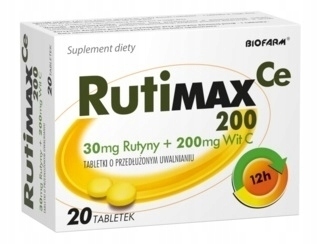 Rutimax Ce 200 mg witamina C rutyna 20 tabletek