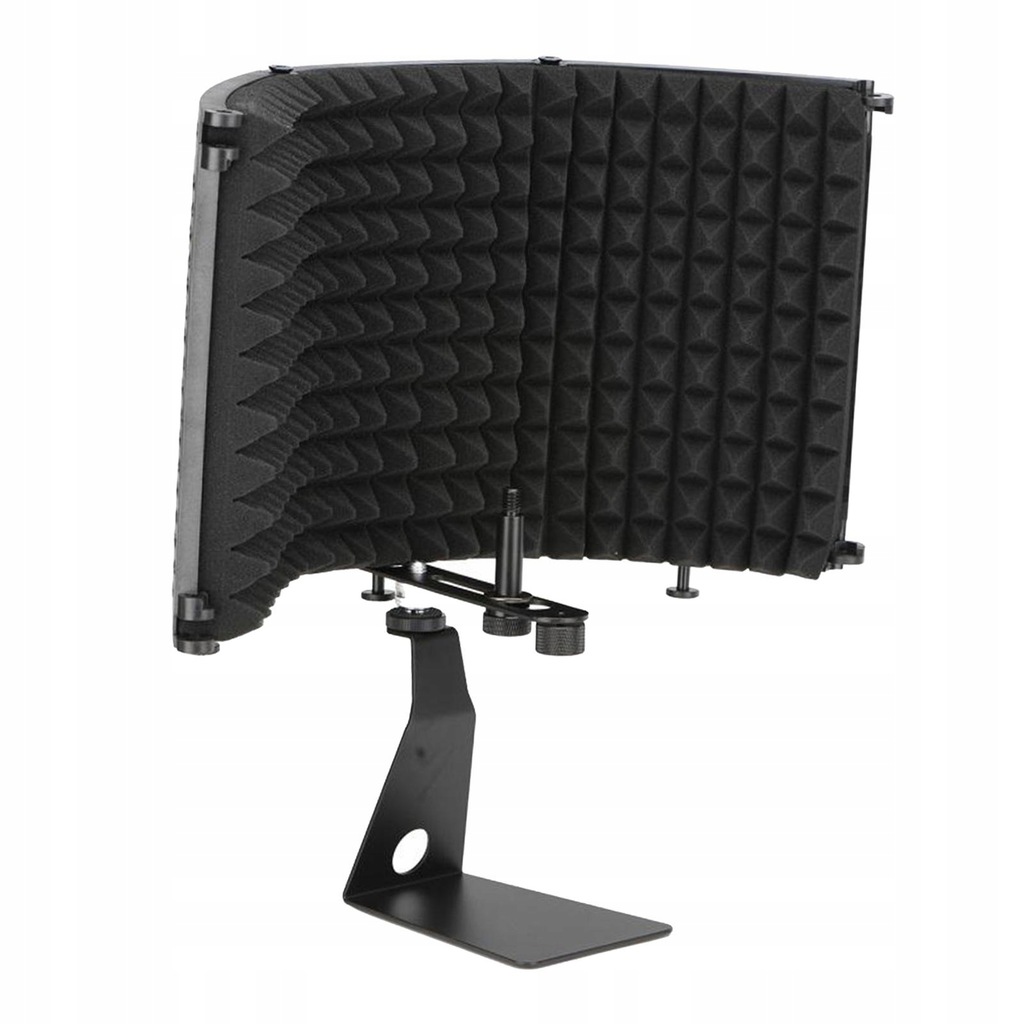 High Density Absorbent Foam Microphone Isolation Shield w/ Stand, Filter
