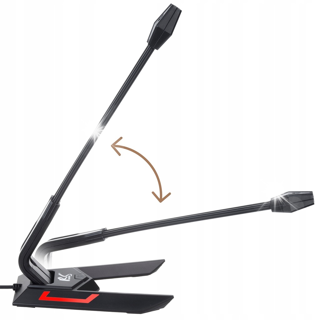 Mikrofon gamingowy do komputera USB LED streaming NanoRS RS710 regulowany