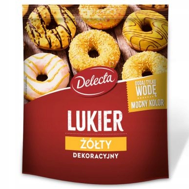 Delecta Lukier dekoracyjny ŻÓŁTY do wypieków 80 g