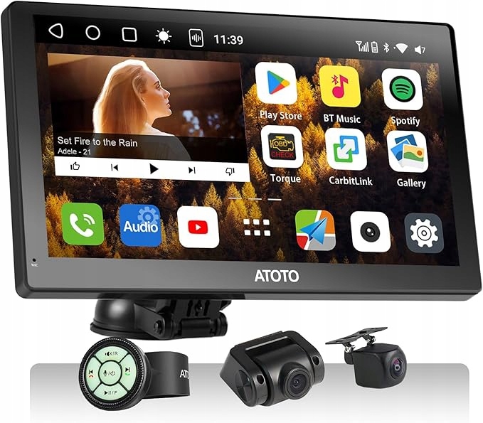 RADIO STACJA MULTIMEDIALNA ANDROID APPLE CARPLAY KAMERA, QLED, 4G-LTE USB-C