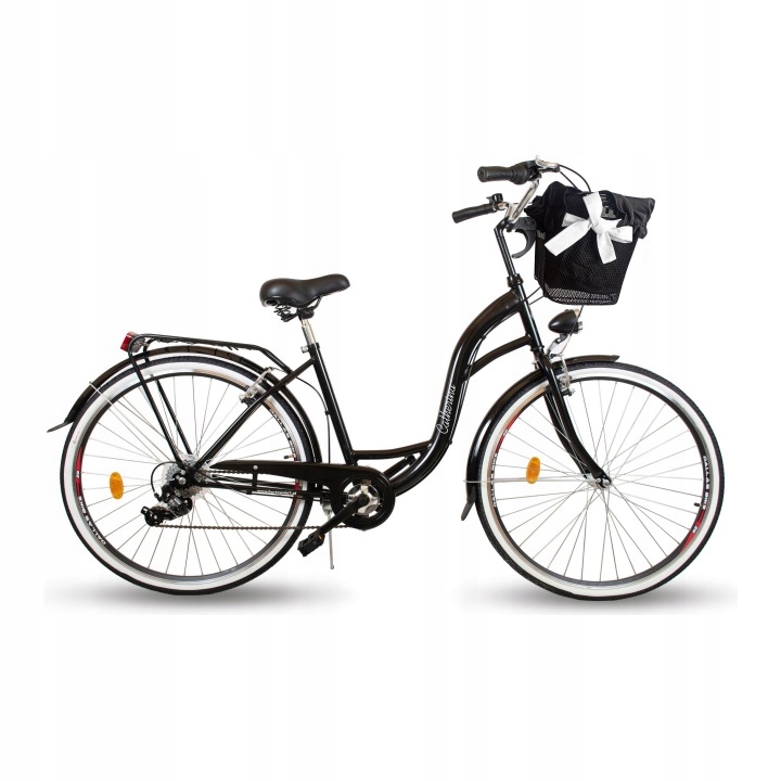 Rower damski Alice 28 R19 M czarny koszyk 6 biegów 10616005621