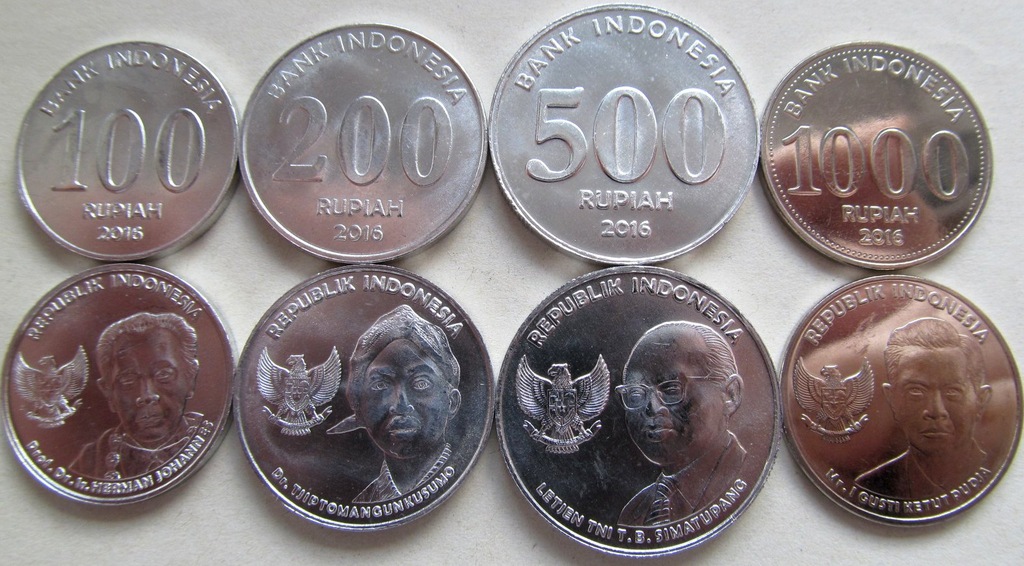 Nowosc! Indonezja zestaw 4 monety 2016 UNC
