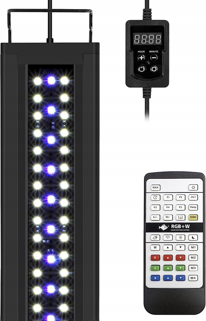 NICREW RGB + W oświetlenie LED do akwarium regulowany tryb 24/7 z timerem
