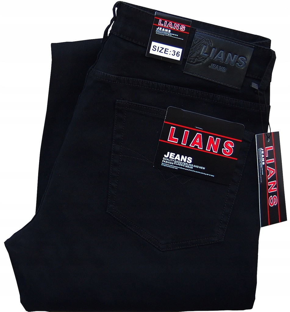 LIANS czarne JEANS CLASSIC lycra W48 L32 126 cm