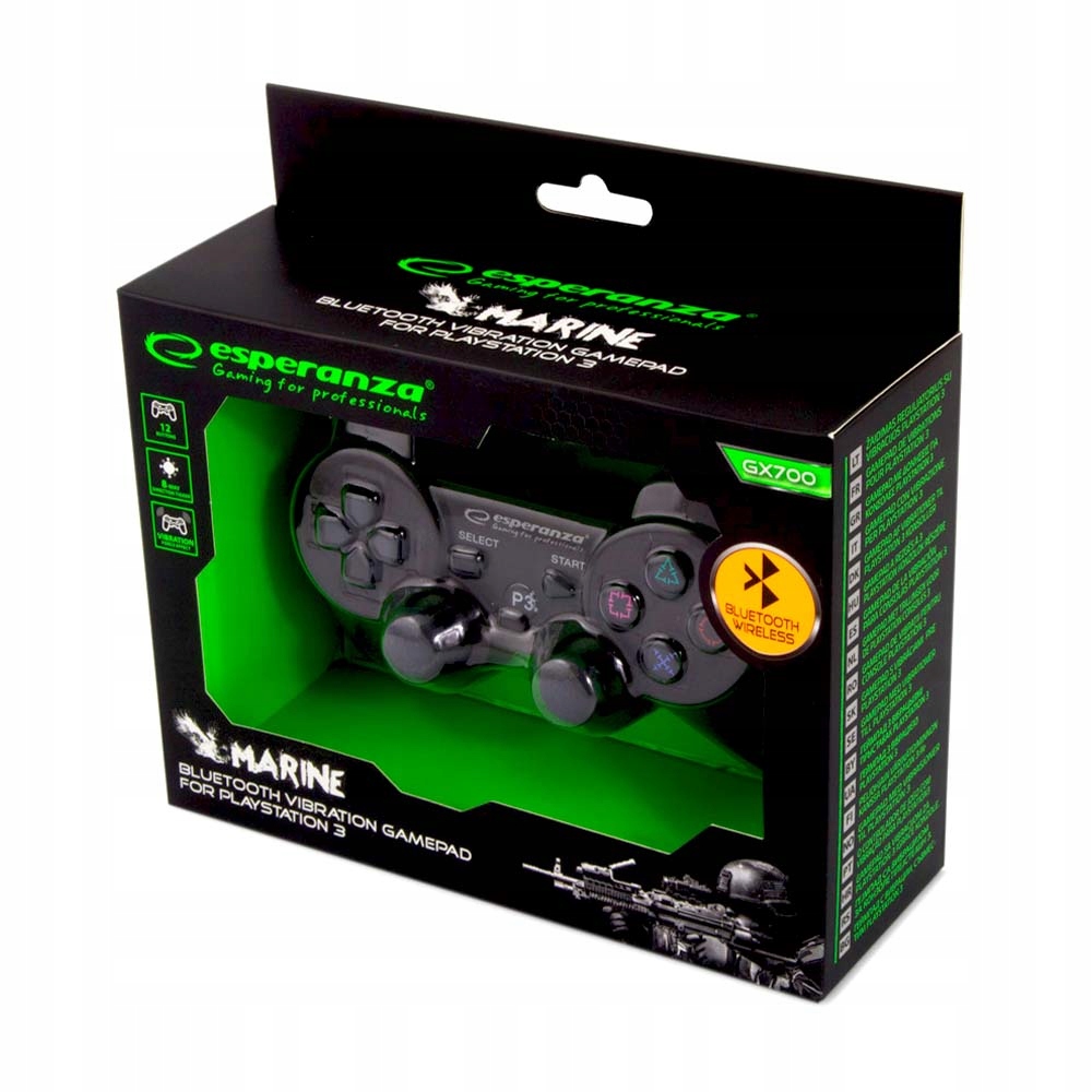 Gamepad bezprzewodowy Bluetooth PS3 Esperanza "Marine" czarny