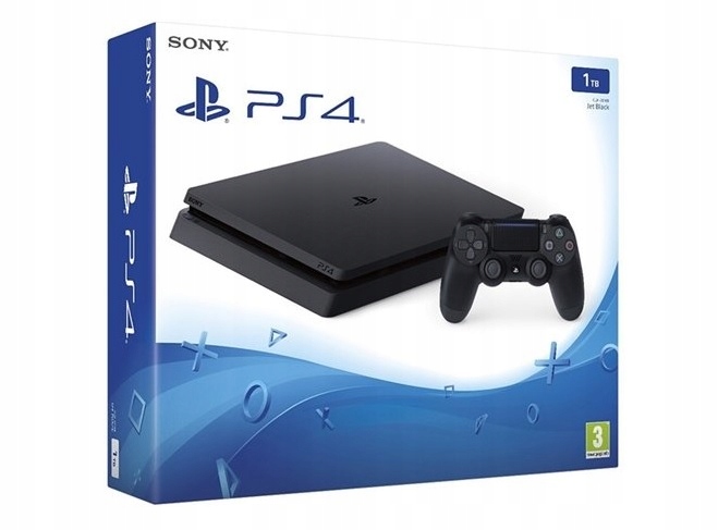 Playstation 4 Slim 1 TB Czarny, PAD, 24 Msc GW