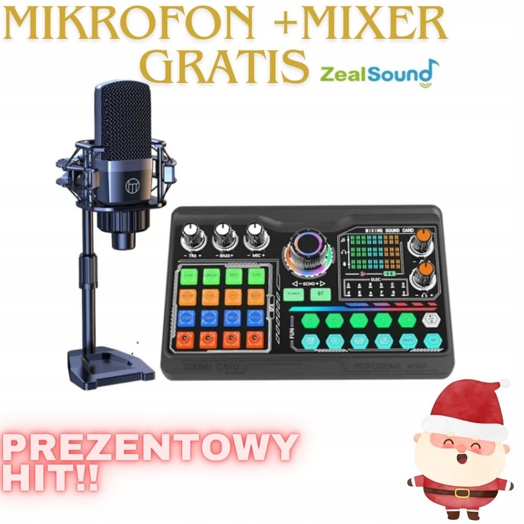PROFESJONALNY MIKROFON POJEMNOŚCIOWY +GRATIS MIXER !!!