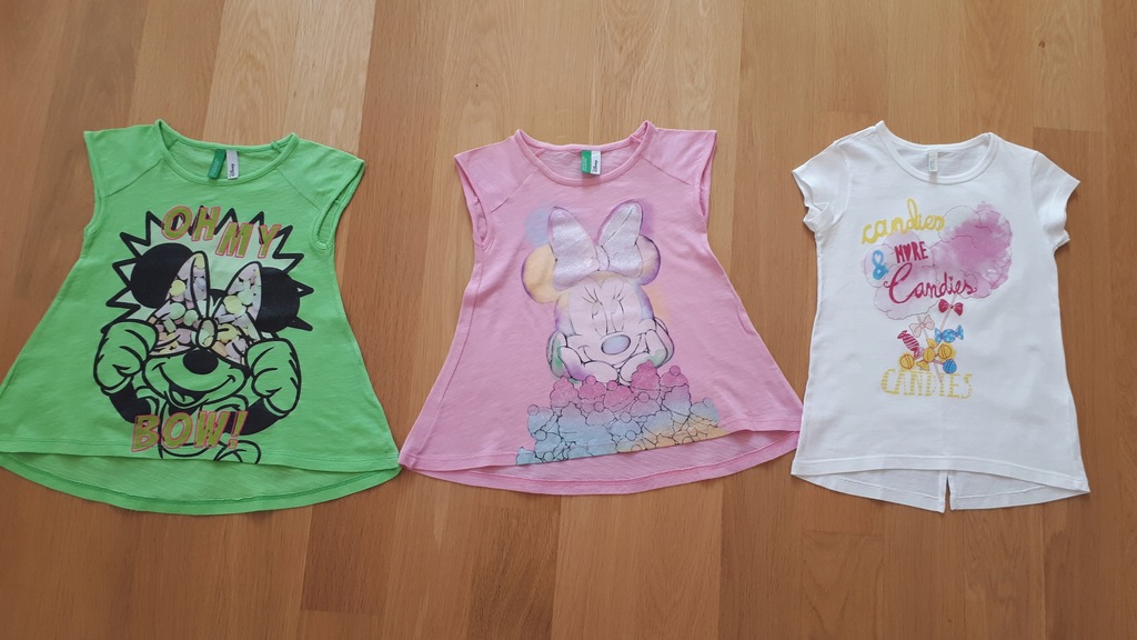 3x T-shirt Benetton rozm XXS 100 cm3-4lat