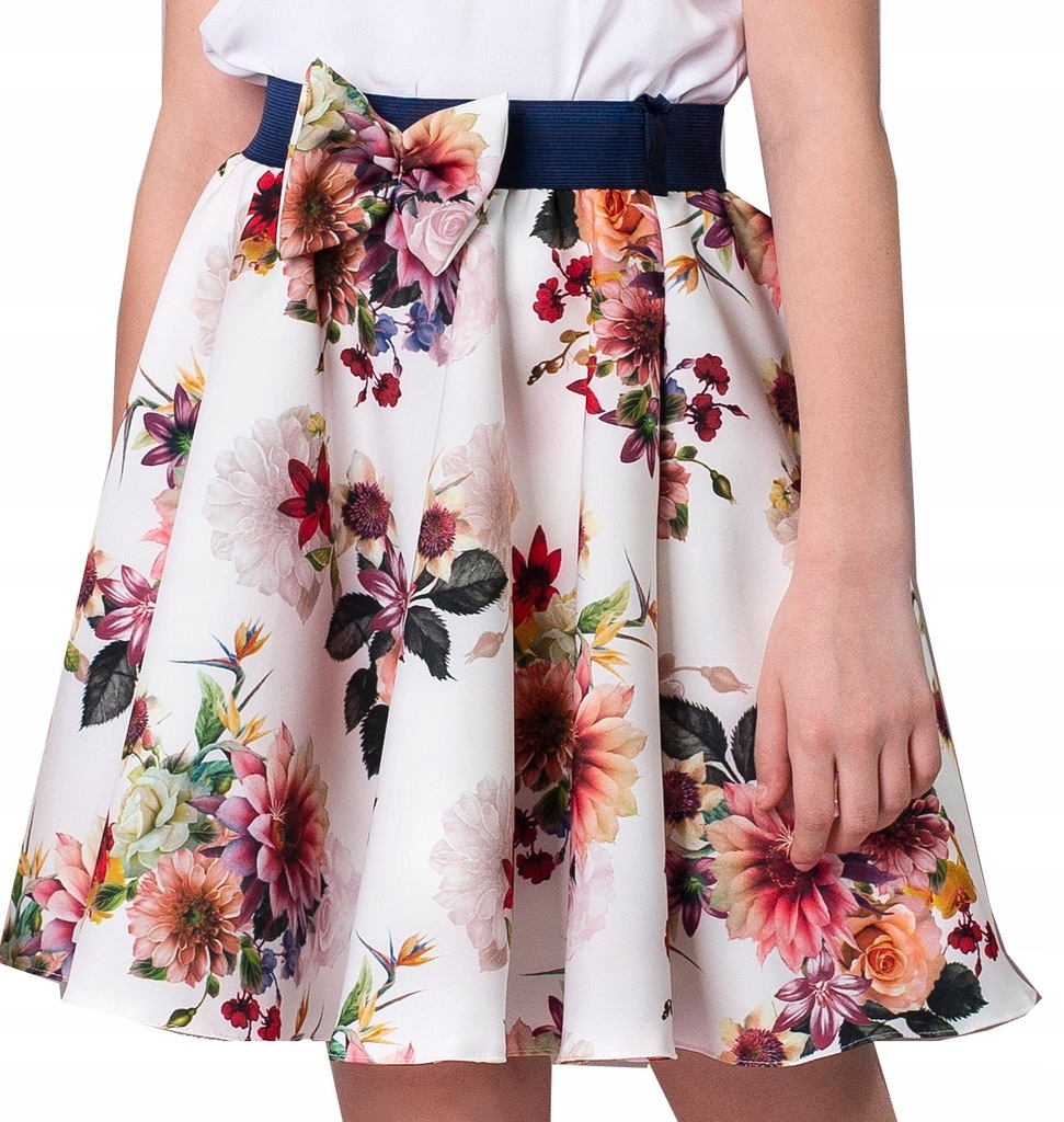 Kolorowa spódnica dla dziewczynki w kwiaty 140