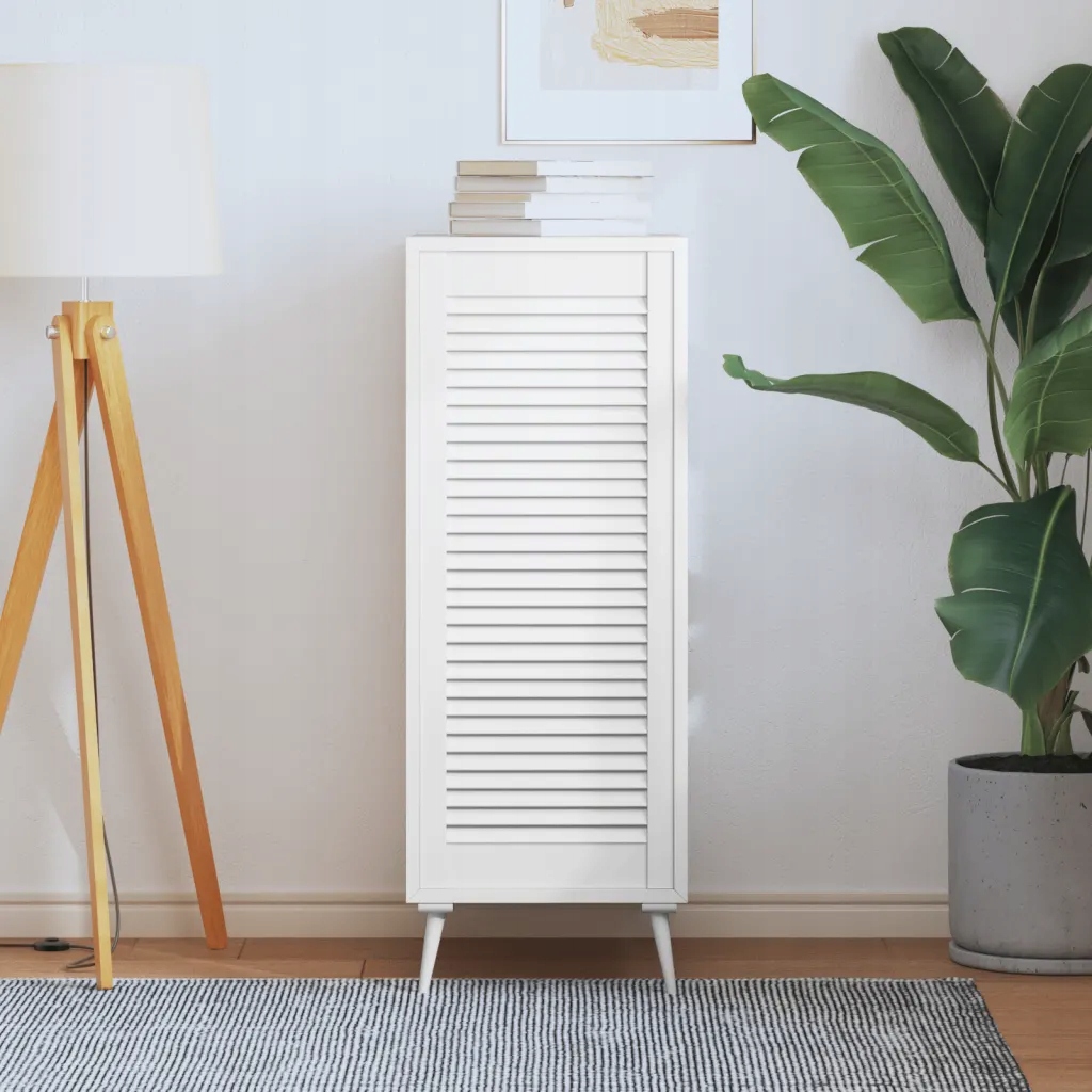 vidaXL Drzwi żaluzjowe do szafki, białe, 99,3x39,4 cm, sosnowe