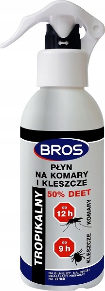 BROS PŁYN na Komary i KLESZCZE 130ml +50% DEET Hit