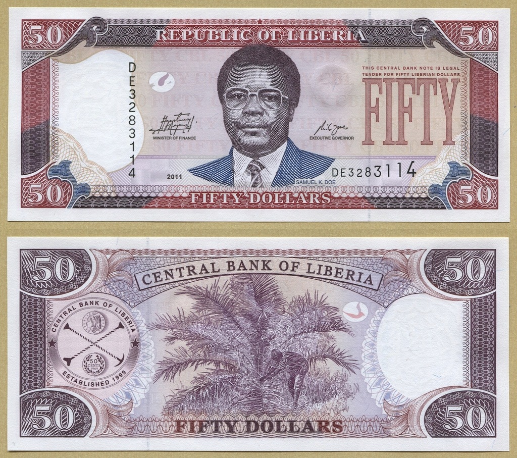 -- LIBERIA 50 DOLLARS 2011 DE P29f UNC