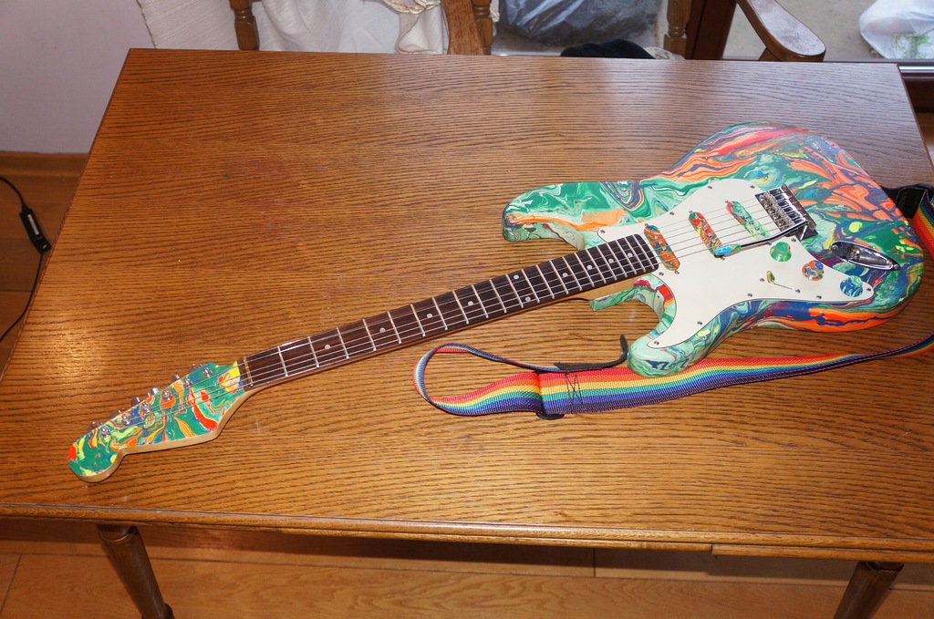 Gitara typu Stratocaster w stylu Ibanez JEM MC