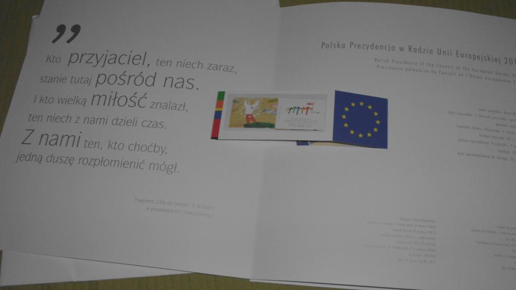 POLSKA PREZYDENCJA W UE - 2011 ZNACZEK + KOPERTA