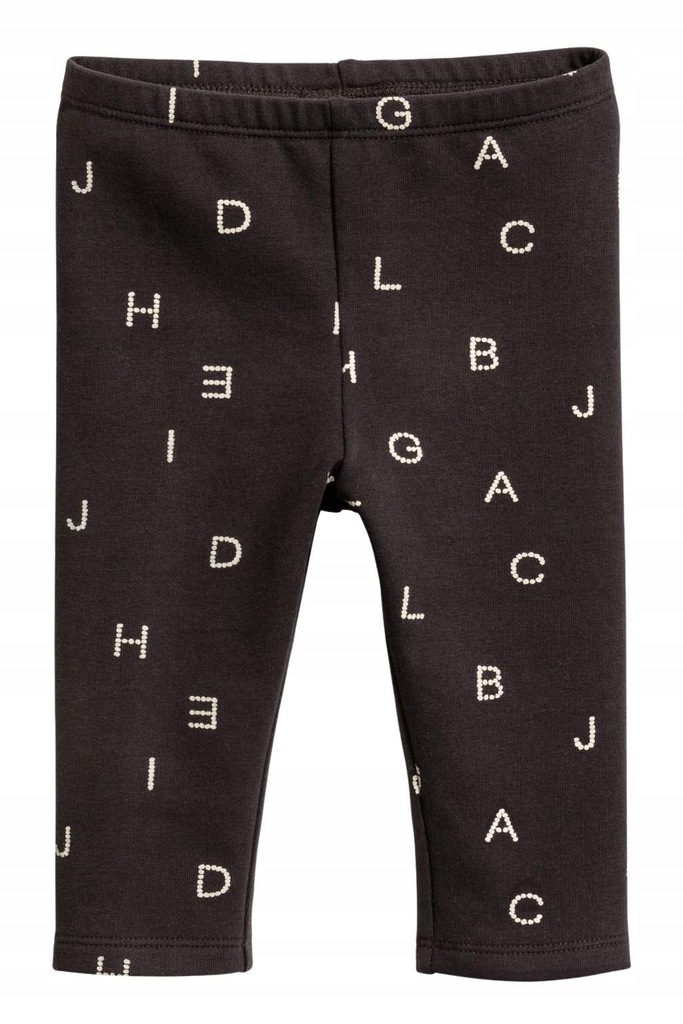 P1R123 H&M__MJ9 LEGGINSY WZÓR LITERKI__80