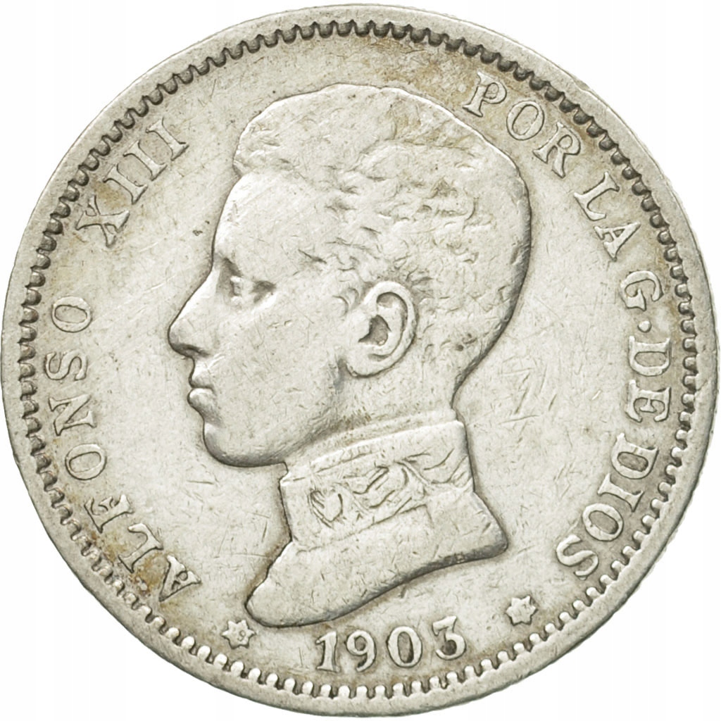 Moneta, Hiszpania, Alfonso XIII, Peseta, 1903, Mad