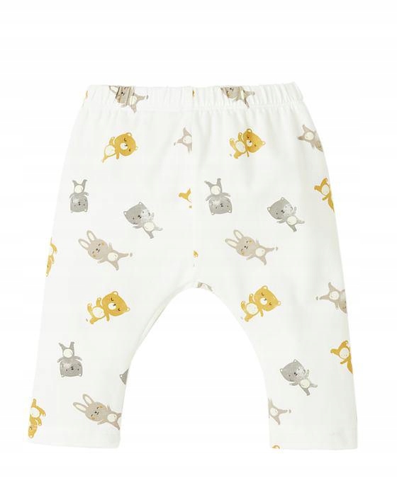 P4K040 ZARA MINI__MC7 BIAŁE LEGGINSY PRINT__80CM