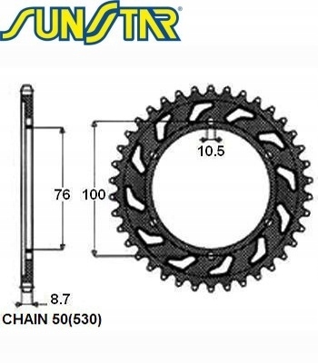 ZĘBATKA NAPĘDZANA STALOWA SUNSTAR SUNR1-5226-44