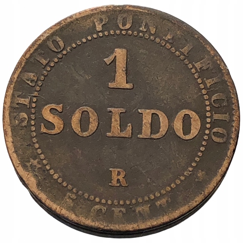 49021. Państwo Kościelne - 1 soldo - 1867r. - R - 4,69g/25mm