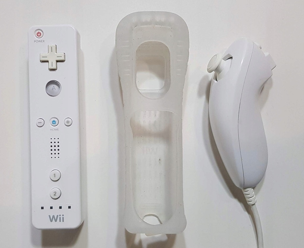 Oryginalny Wiimote+Nunchuk+etui silikonowe