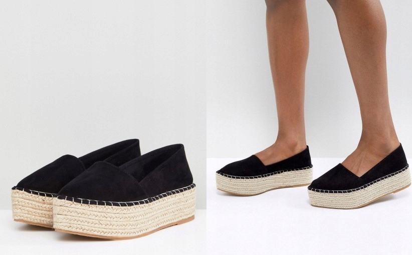 08H#C13*DAMSKIE ESPADRYLE CZARNE PLATFORMA 40 P00