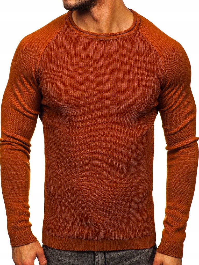 SWETER MĘSKI GŁADKI POMARAŃCZOWY 1009 DENLEY_2XL