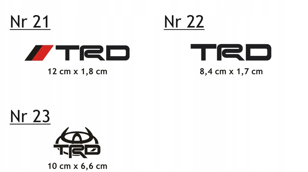 naklejka na klamkę TOYOTA avensis yaris trd rav4