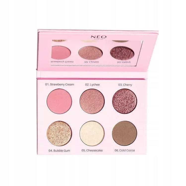 NEO MAKE UP Eyeshadow Palette paleta cieni prasowanych Rose 9g P1