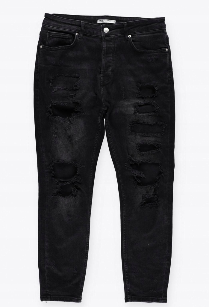 10J001 ZARA MAN__XXZ SPODNIE JEANS RIPPED__W32