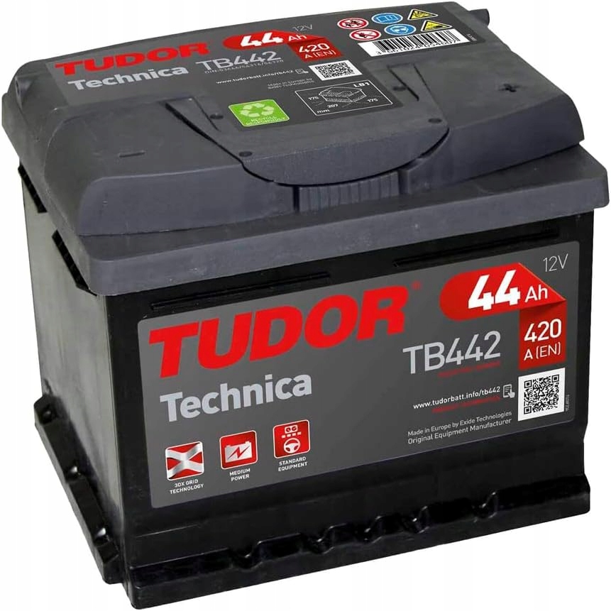 Tudor TB442 Akumulator Samochodowy 44Ah 420A Technica do Aut Osobowych