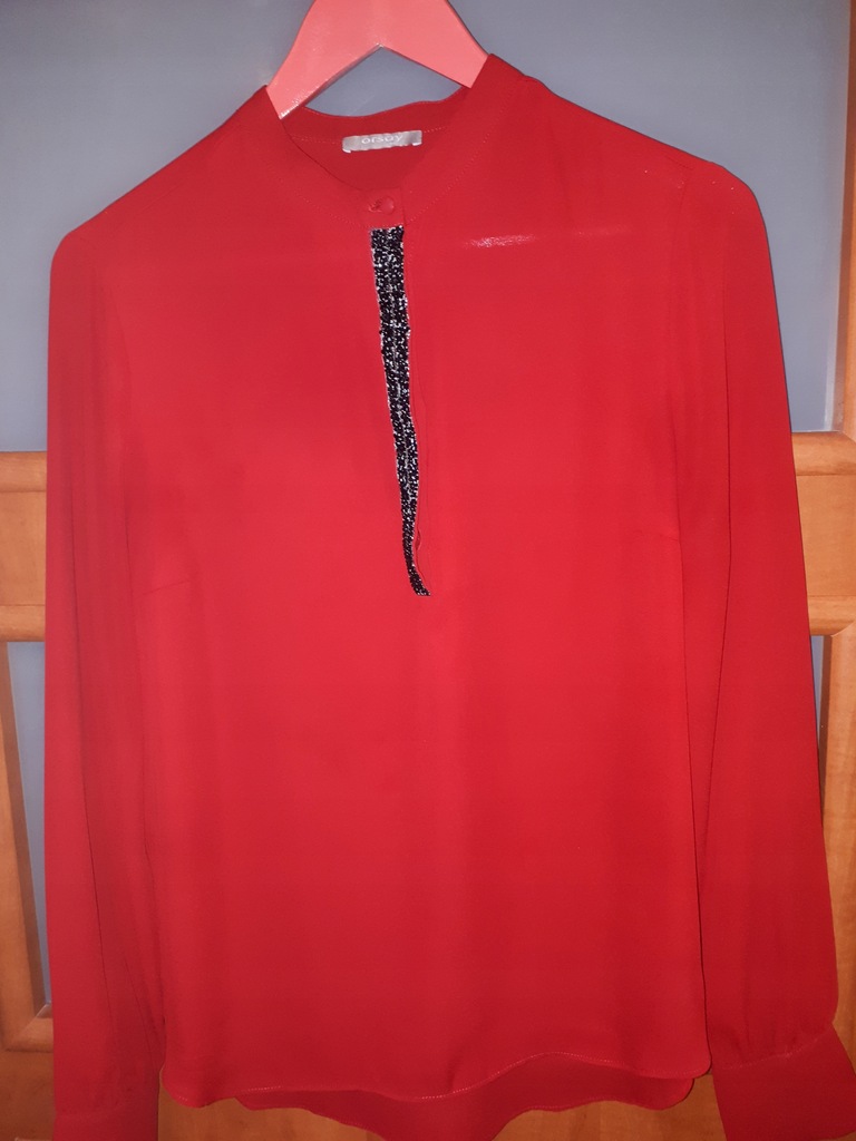 Bluzka koszula 38 M Orsay czerwona kryształki zara