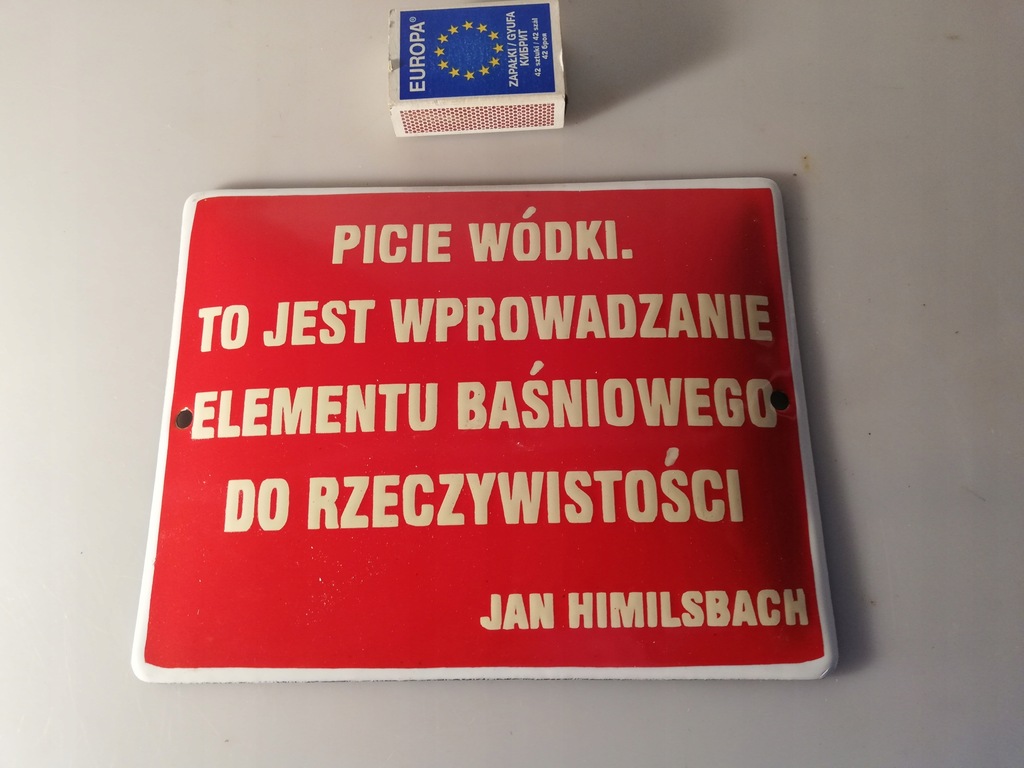 TABLICZKA EMALIOWANA PICIE WÓDKI